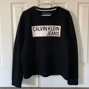 Calvin Klein Jeans Black Crew Neck Sweatshirt; NWOT